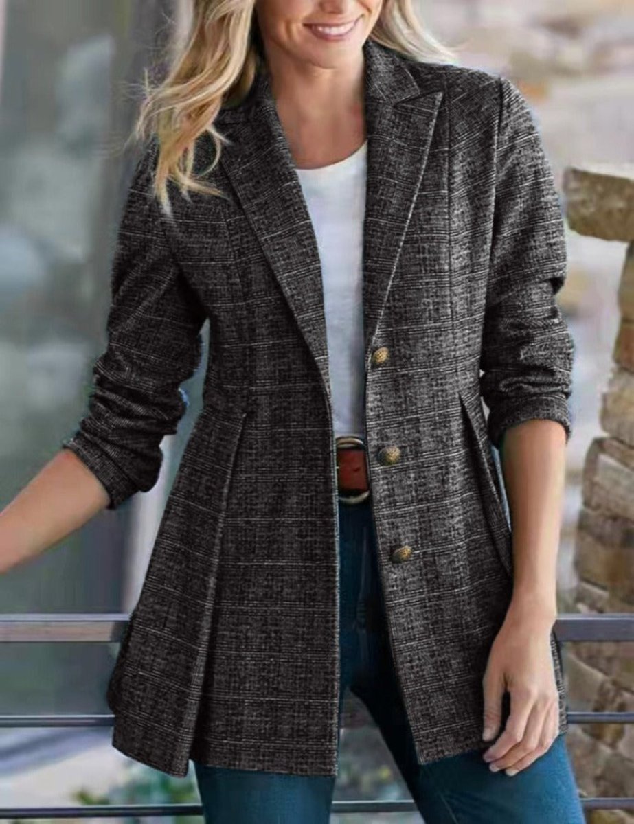 Lapel Long Sleeve Slim Elegant Blazer - Body Central