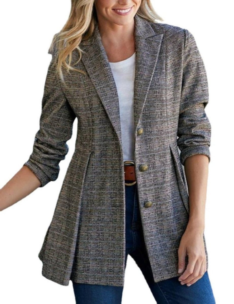 Lapel Long Sleeve Slim Elegant Blazer - Body Central