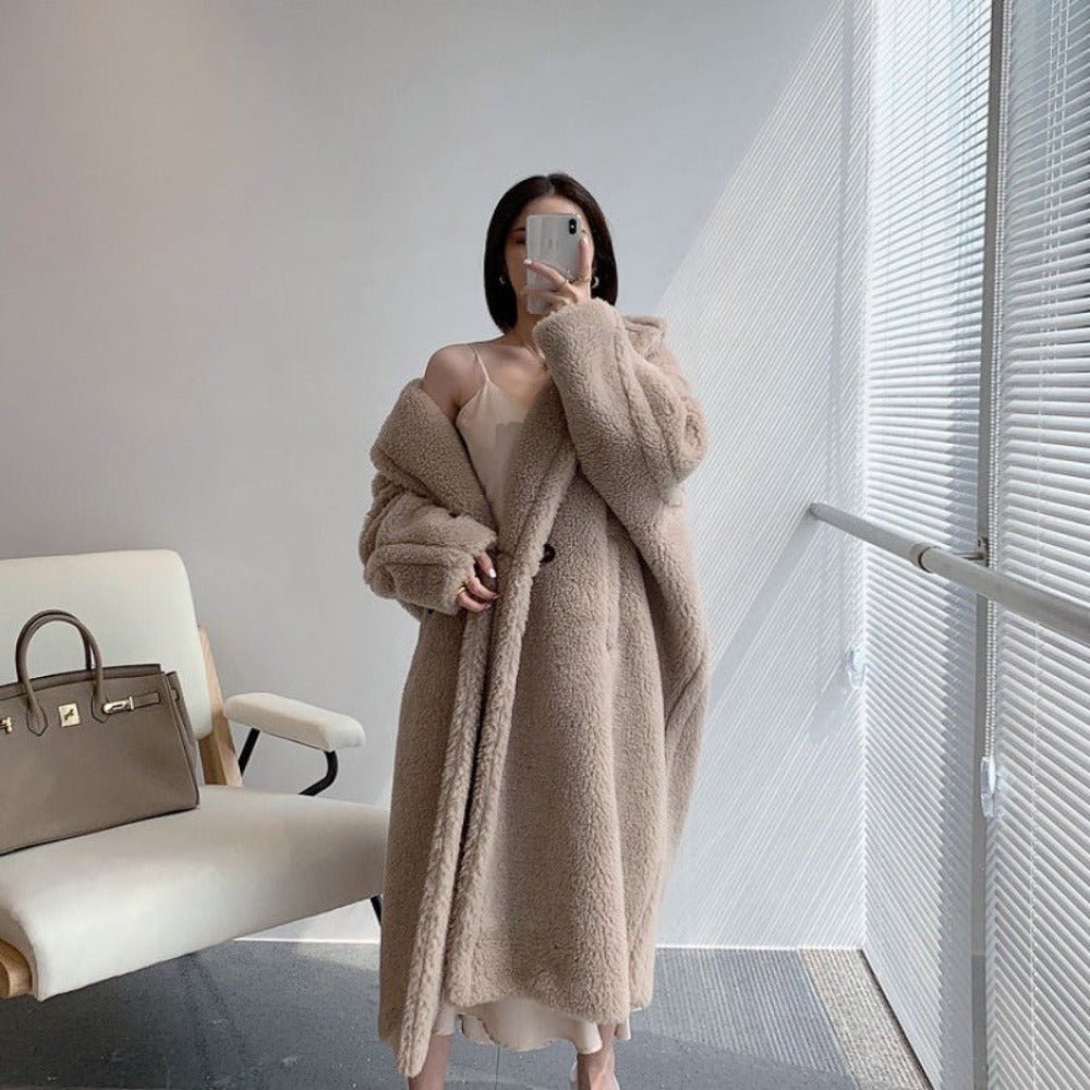Luxury Long Fur Loose Lapel Shaggy Warm Fluffy Coat - Body Central