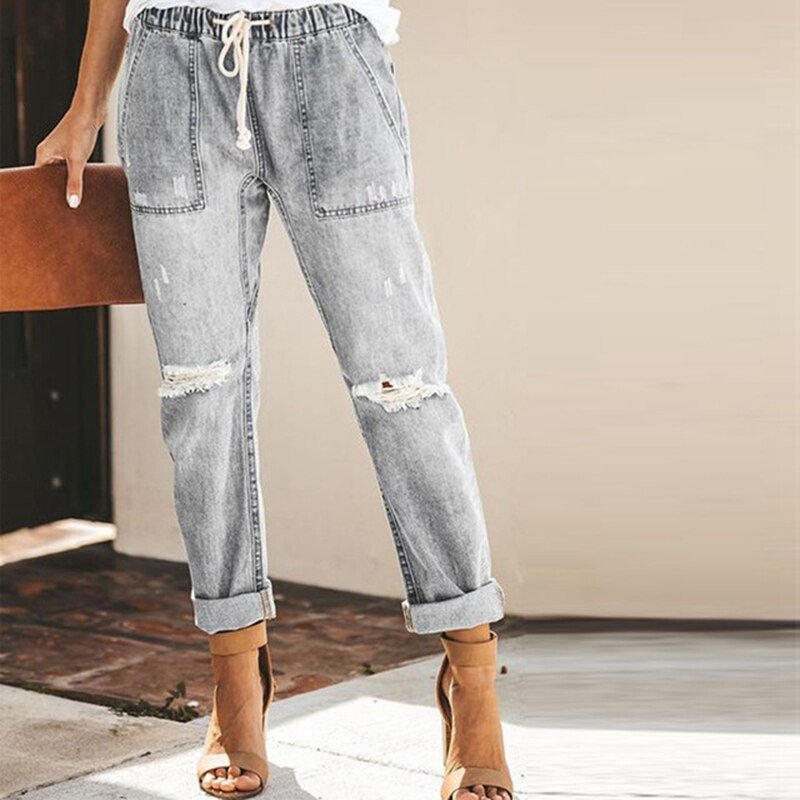 Mid Waist Boyfriend Jeans - Body Central