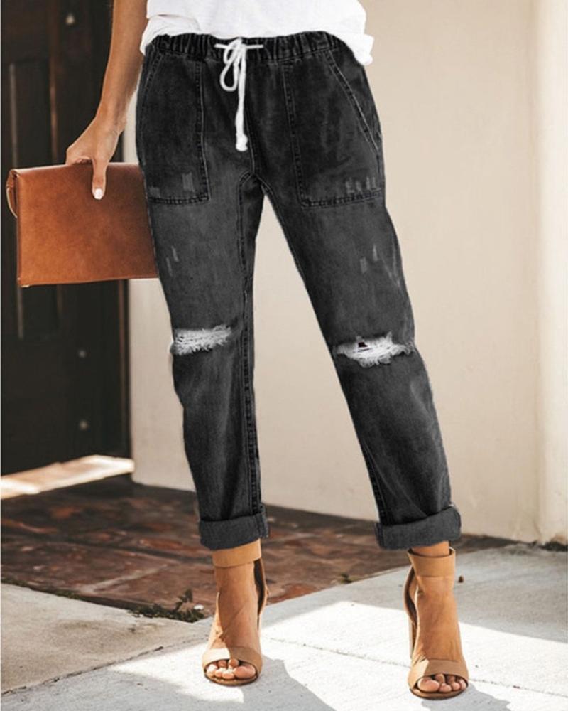 Mid Waist Boyfriend Jeans - Body Central
