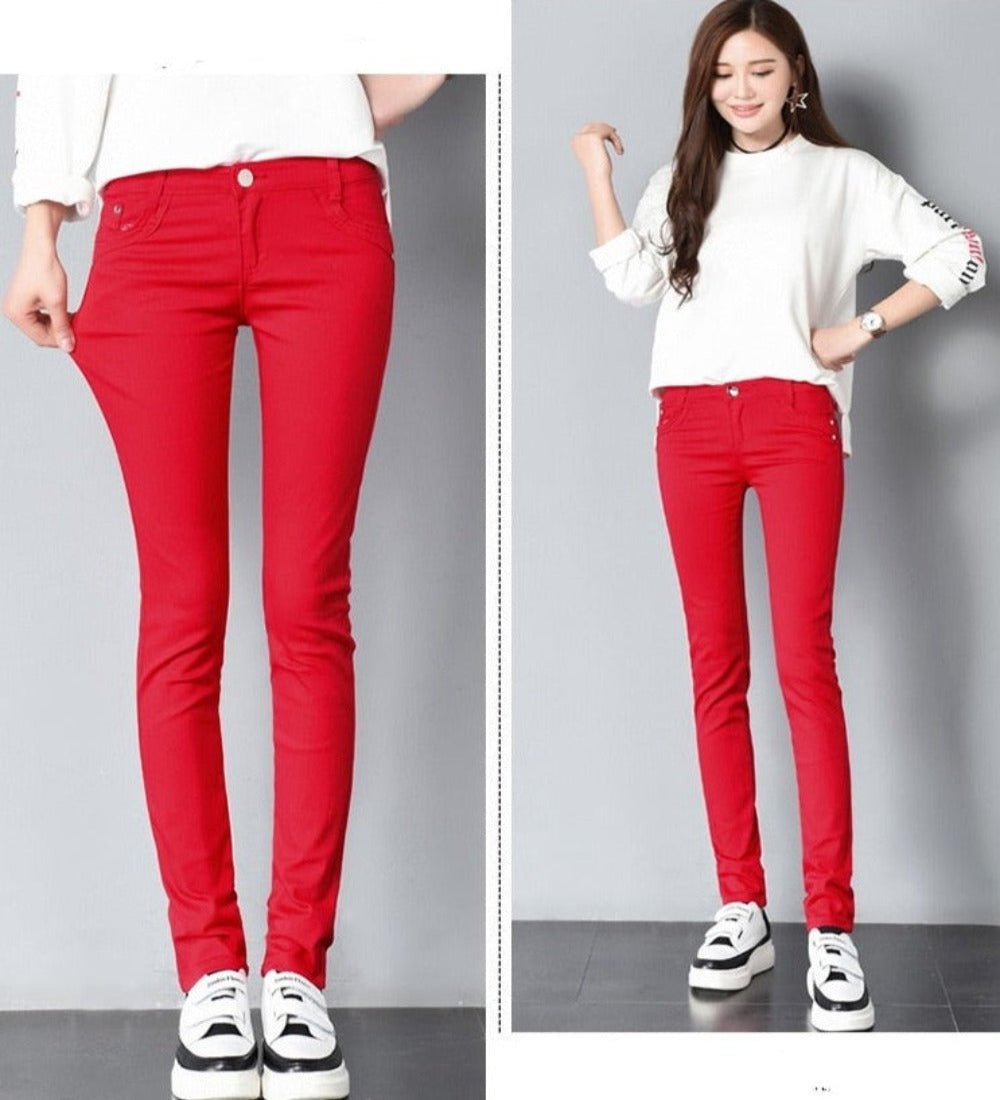 Pencil Skinny Candy Color Slim Pants - Body Central