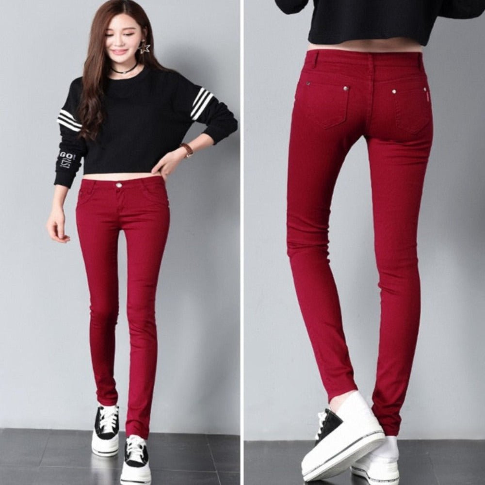 Pencil Skinny Candy Color Slim Pants - Body Central