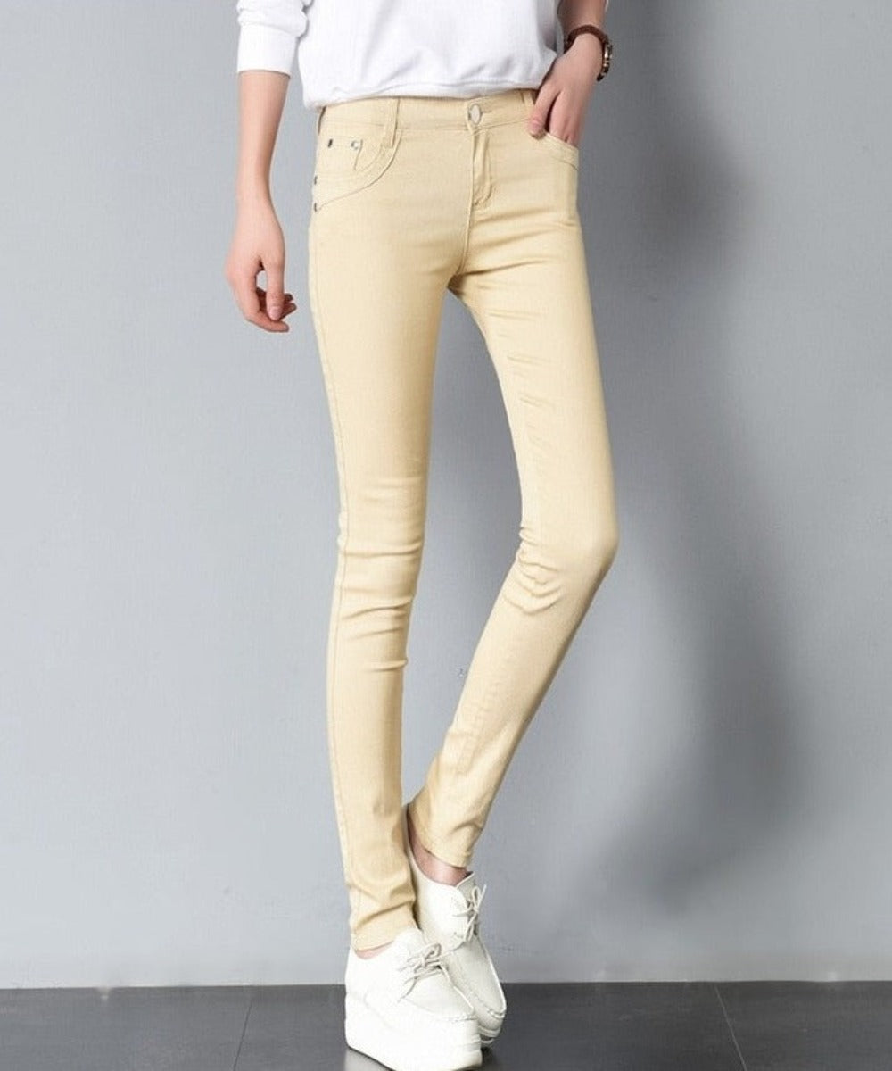 Pencil Skinny Candy Color Slim Pants - Body Central Store