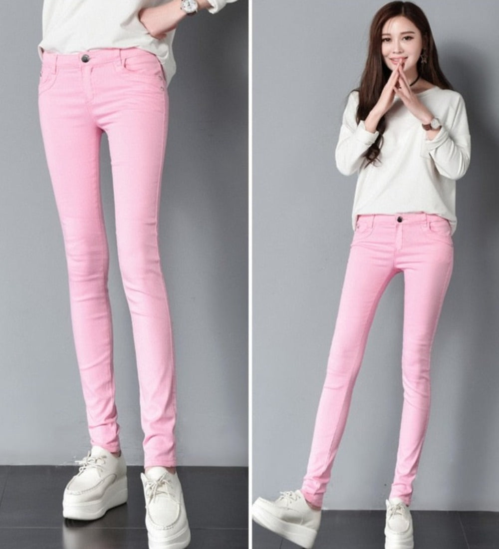 Pencil Skinny Candy Color Slim Pants - Body Central Store