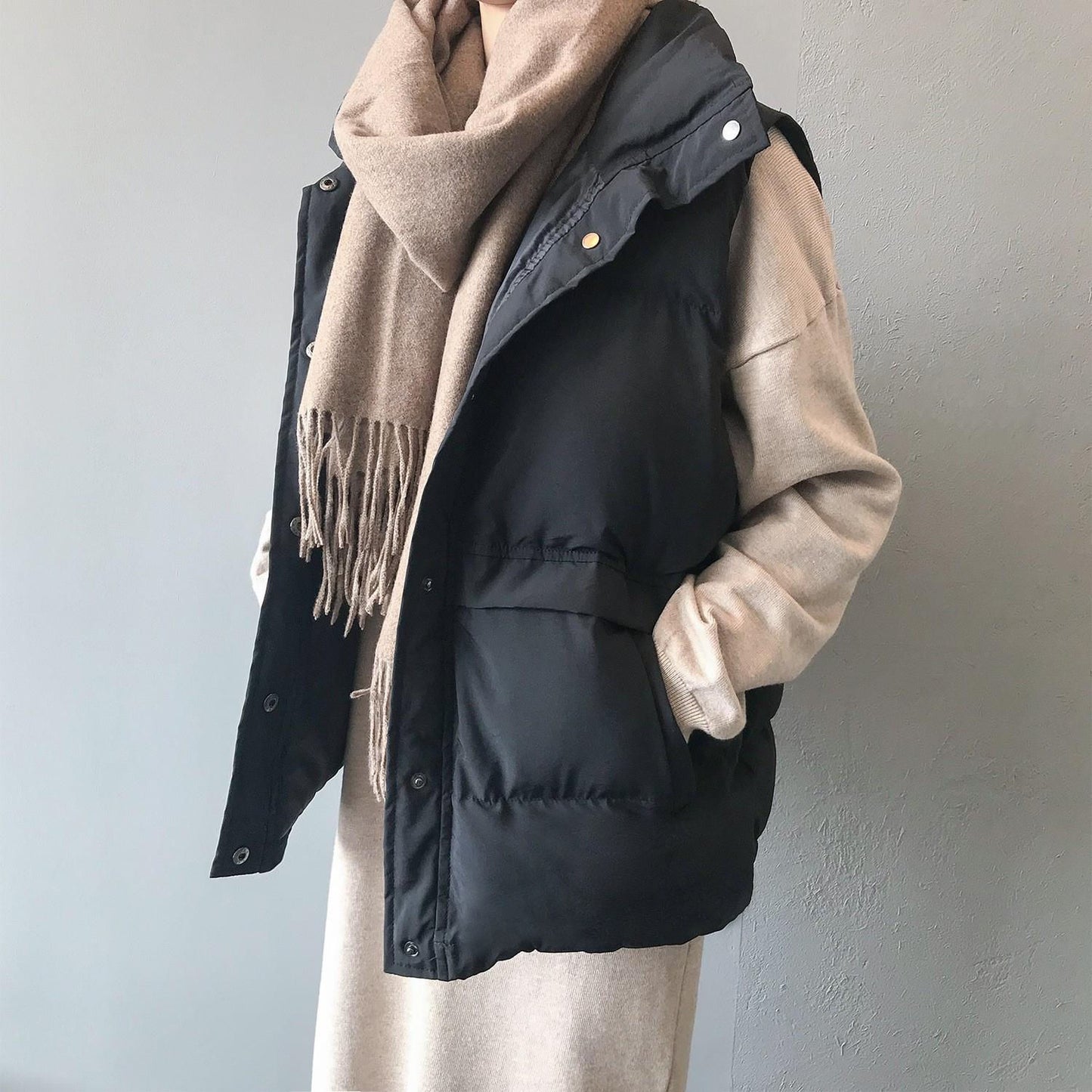 Sleeveless Vest Winter Warm Plus Size Down Cotton Padded Jacket - Body Central Store