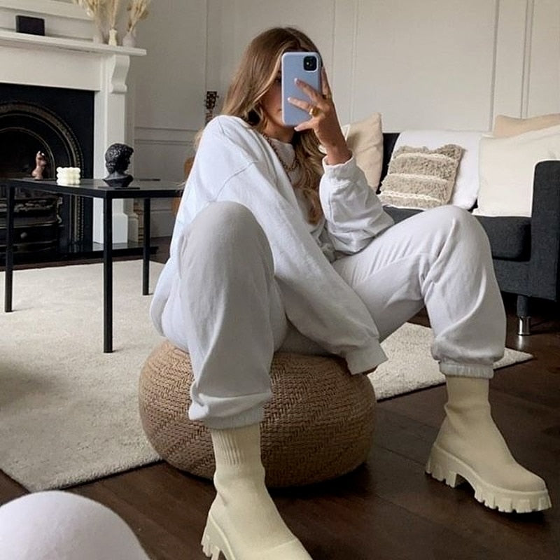 Autumn Winter Couple Socks Knitted Short Boots - Body Central Store