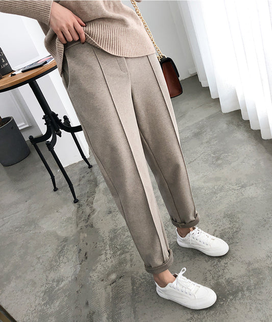Thicken Wool Loose OL Style Pencil Pants - Body Central Store