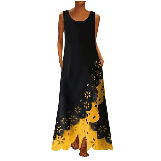 Sleeveless Round Neck Maxi Dress - Body Central