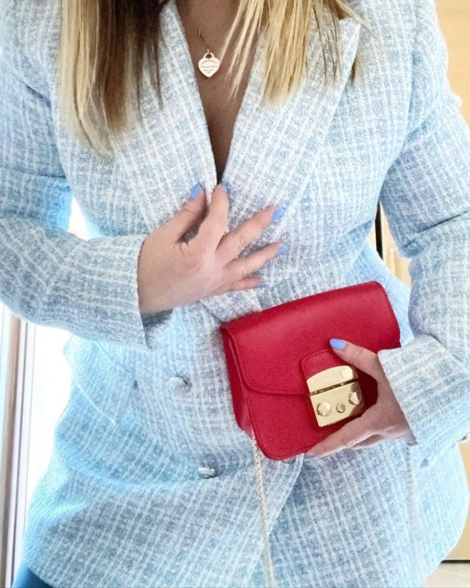 Stylish Tweed Turn - down Collar Double Breasted Pockets Jacket - Body Central