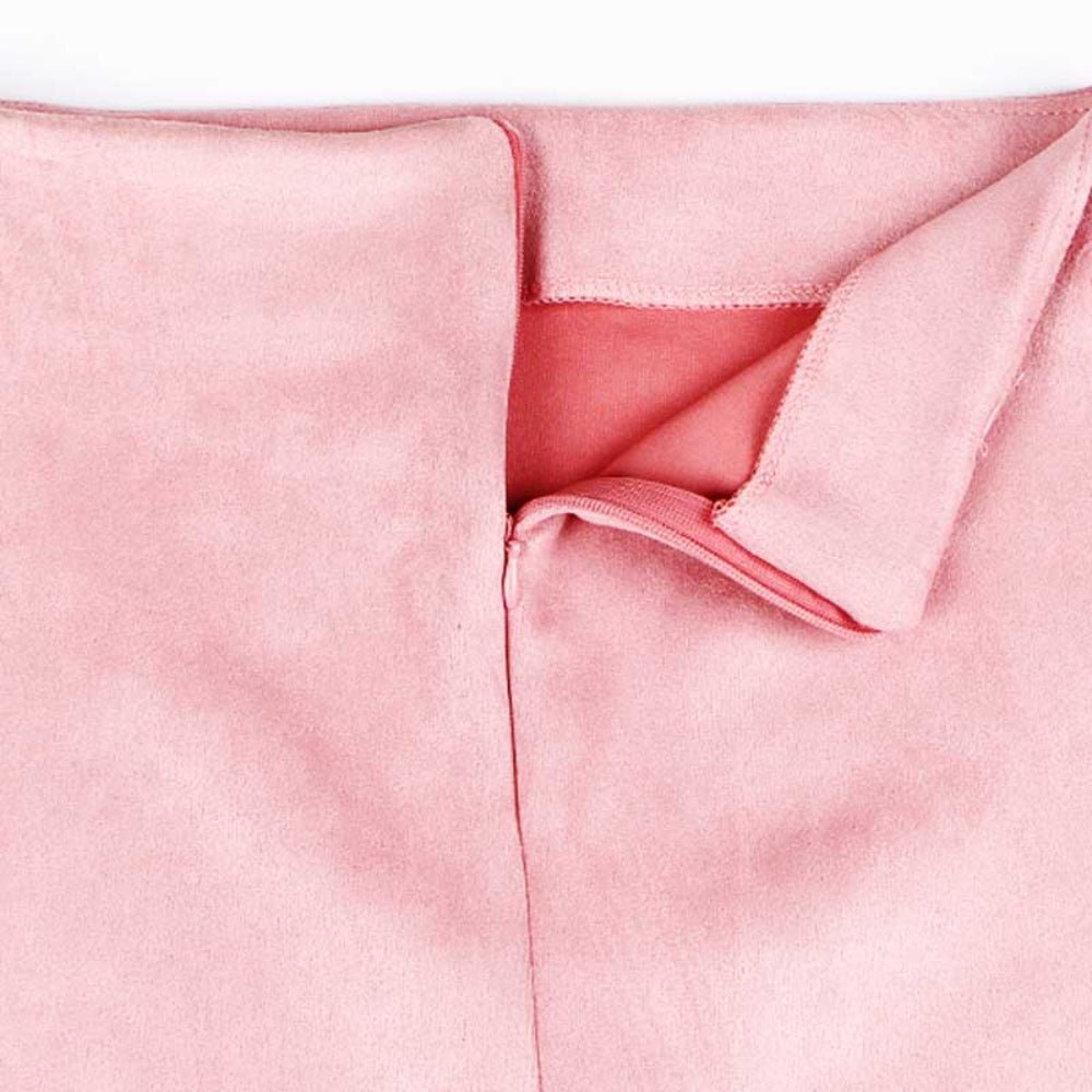 Suede Midi Pencil Elastic High Waist Skirt - Body Central