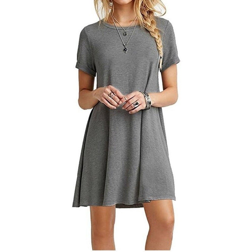 Summer Mini Short Sleeve Beach Loose Dress - Body Central