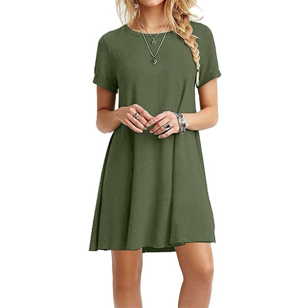 Summer Mini Short Sleeve Beach Loose Dress - Body Central