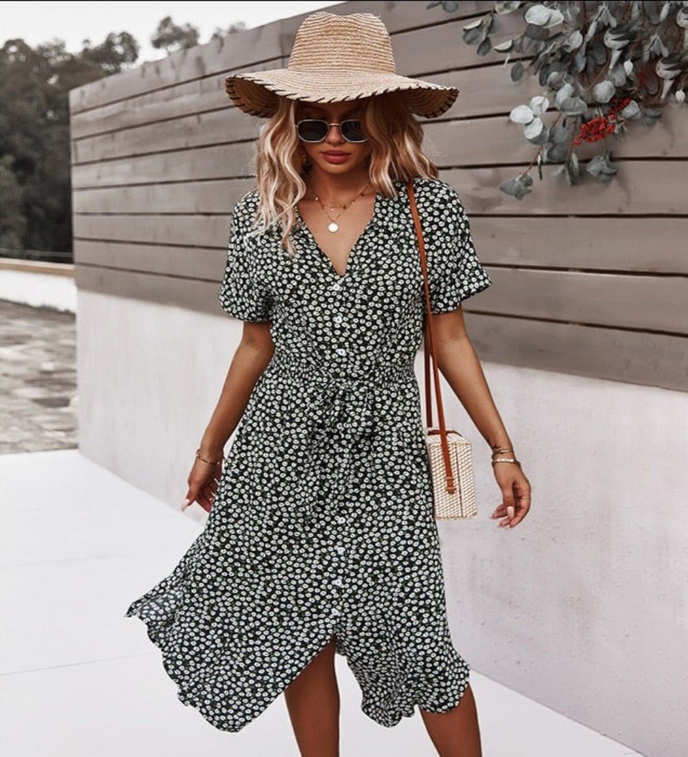 Summer Polka Dot Fashion Split Beach Long Dress - Body Central