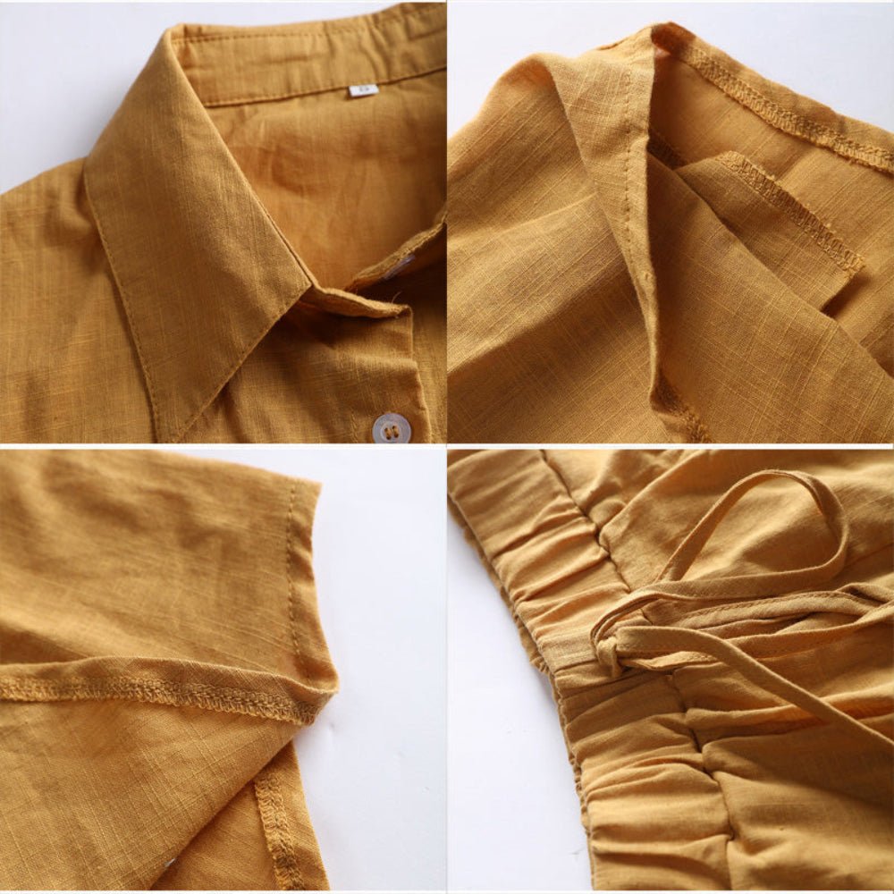 Summer Tracksuit Long Sleeve Shirt Mini Shorts Set - Body Central