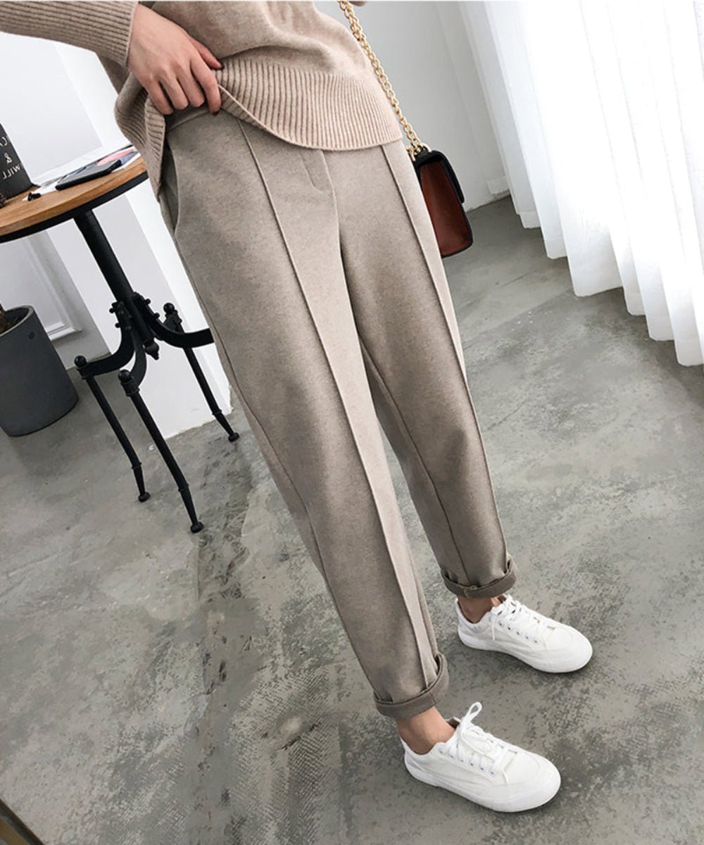 Thicken Wool Loose OL Style Pencil Pants - Body Central