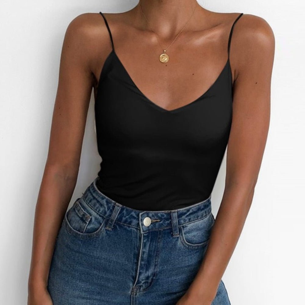 Top Sexy Strap Slim Sleeveless Camisole - Body Central