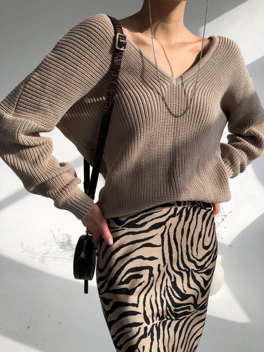 V Neck Pullover Sweater Soft Knitted Jumper - Body Central