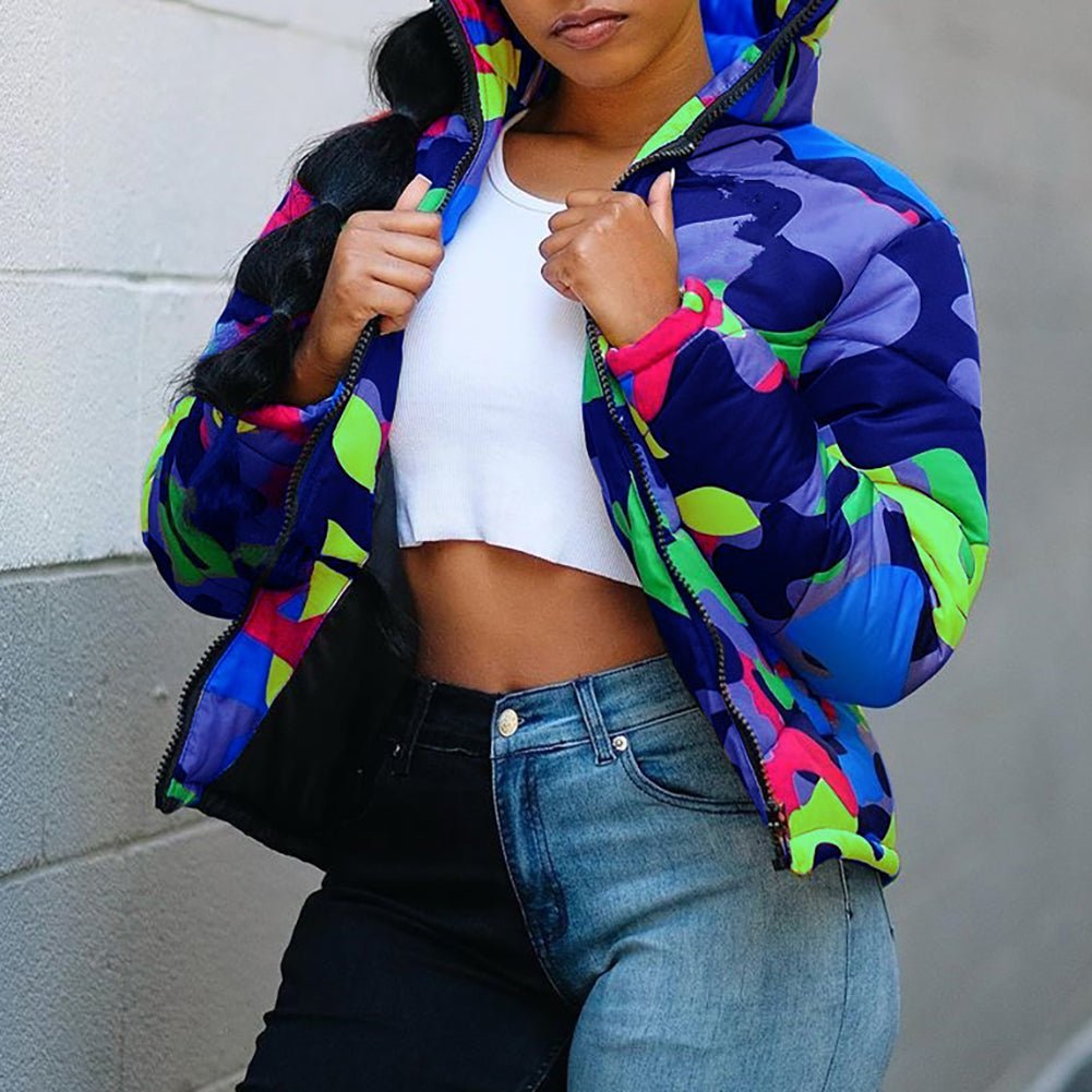 Warm Down Bubble Thick Crop Coat - Body Central