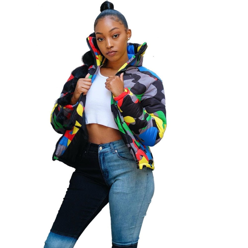 Warm Down Bubble Thick Crop Coat - Body Central