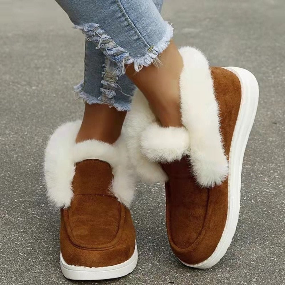 Warm Plush Fur Snow Ankle Boots - Body Central