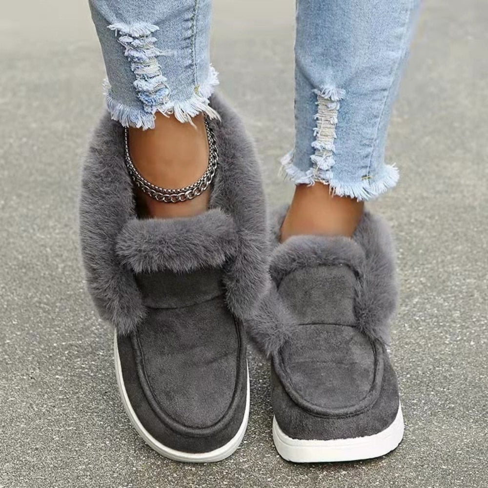 Warm Plush Fur Snow Ankle Boots - Body Central